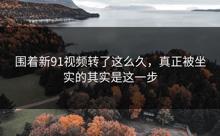 围着新91视频转了这么久，真正被坐实的其实是这一步