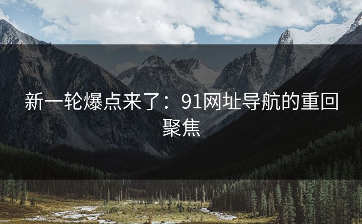 新一轮爆点来了：91网址导航的重回聚焦