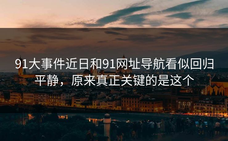 91大事件近日和91网址导航看似回归平静，原来真正关键的是这个