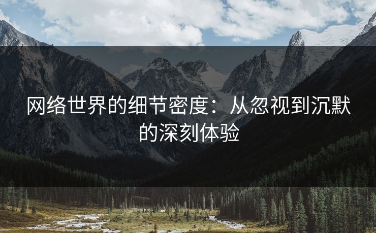 网络世界的细节密度：从忽视到沉默的深刻体验