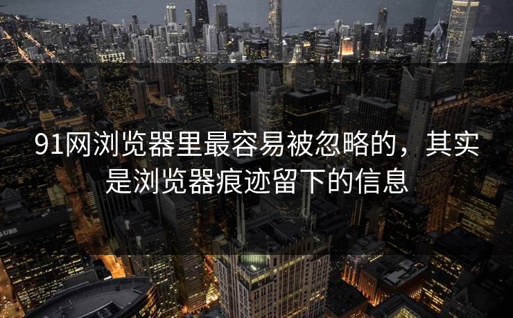 91网浏览器里最容易被忽略的,其实是浏览器痕迹留下的信息