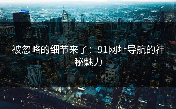 被忽略的细节来了:91网址导航的神秘魅力