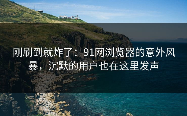 刚刷到就炸了：91网浏览器的意外风暴，沉默的用户也在这里发声