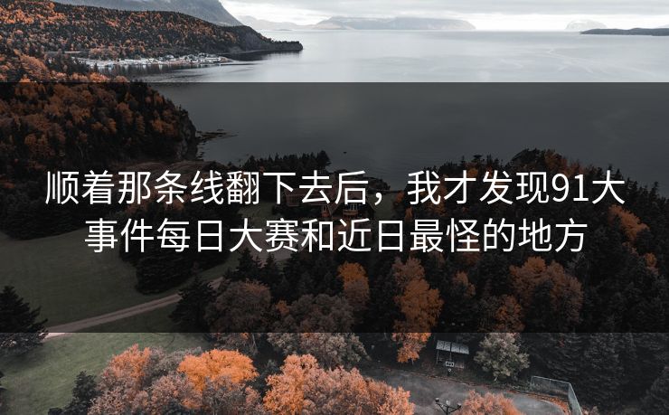 顺着那条线翻下去后，我才发现91大事件每日大赛和近日最怪的地方