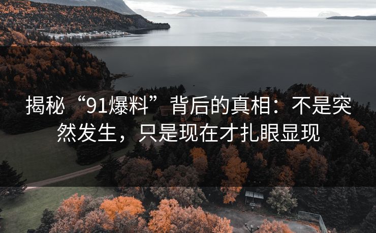 揭秘“91爆料”背后的真相：不是突然发生，只是现在才扎眼显现